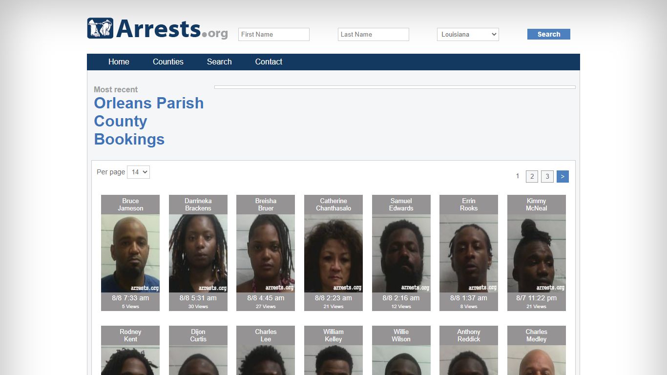 Orleans Parish County Arrests and Inmate Search